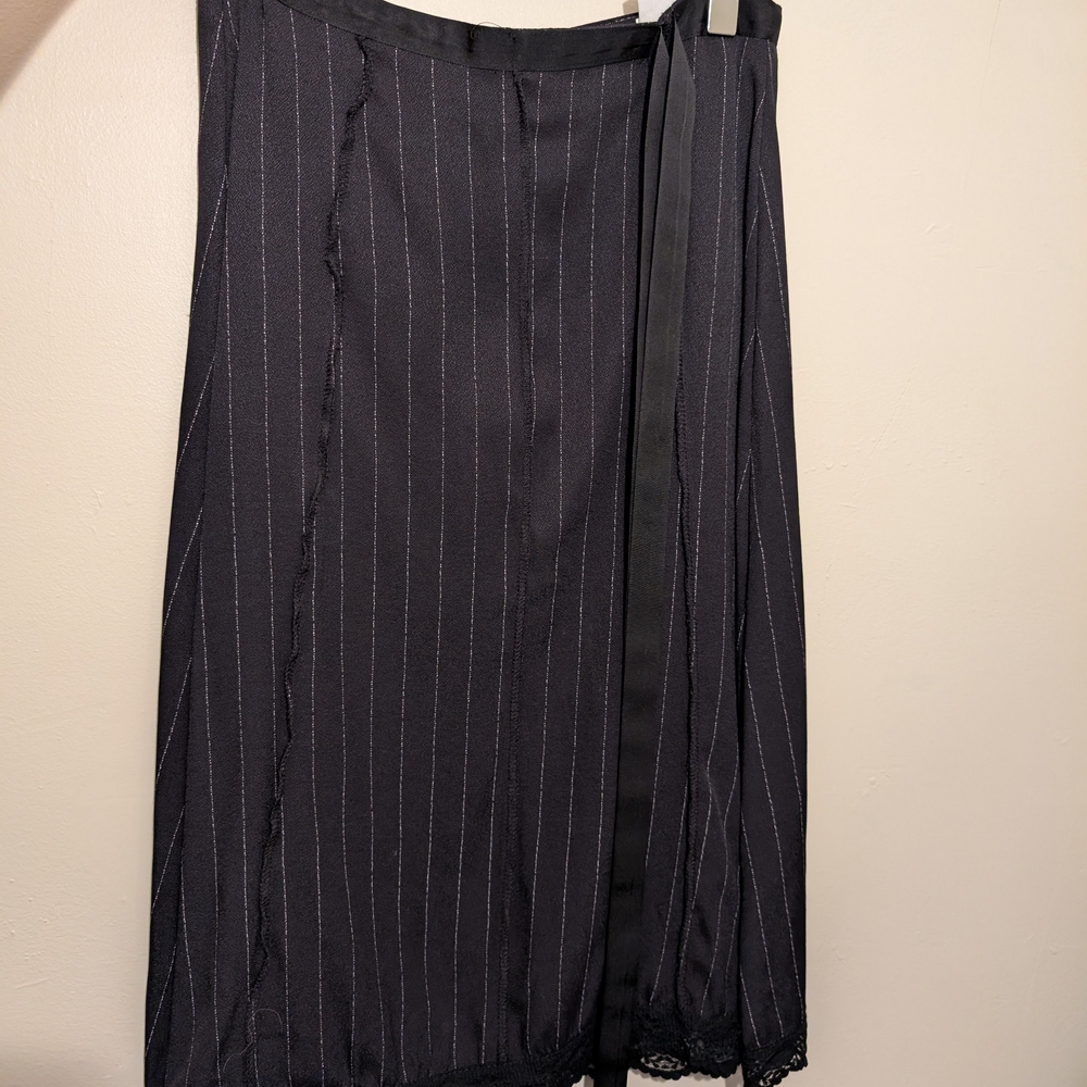 Elegant Black Pinstripe Skirt